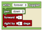 a While block program block in Starlogo Nova